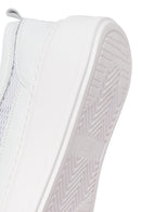 Woman White Lace-Up Thick-Soled Leather Sneaker | Derimod Woman White Lace-Up Thick-Soled Leather Sneaker | Derimod