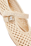 Kadın Bej Hasır Babet | Derimod Kadın Bej Hasır Babet | Derimod