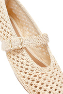 Kadın Bej Hasır Babet | Derimod Kadın Bej Hasır Babet | Derimod