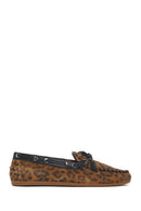 Women's Leopard Print Suede Leather Loafer | Derimod Women's Leopard Print Suede Leather Loafer | Derimod