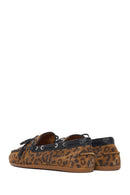 Women's Leopard Print Suede Leather Loafer | Derimod Women's Leopard Print Suede Leather Loafer | Derimod