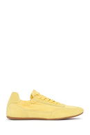 Women's Yellow Lace-up Leather Sneaker | Derimod Women's Yellow Lace-up Leather Sneaker | Derimod