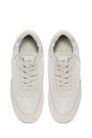Women's Grey Lace-up Leather Sneaker | Derimod Women's Grey Lace-up Leather Sneaker | Derimod