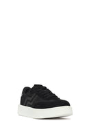 Kadın Siyah Kalın Tabanlı Bağcıklı Sneaker | Derimod Kadın Siyah Kalın Tabanlı Bağcıklı Sneaker | Derimod