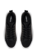 Kadın Siyah Bağcıklı Kalın Tabanlı Sneaker | Derimod Kadın Siyah Bağcıklı Kalın Tabanlı Sneaker | Derimod