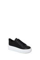 Kadın Siyah Bağcıklı Kalın Tabanlı Sneaker | Derimod Kadın Siyah Bağcıklı Kalın Tabanlı Sneaker | Derimod