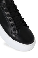 Kadın Siyah Bağcıklı Kalın Tabanlı Sneaker | Derimod Kadın Siyah Bağcıklı Kalın Tabanlı Sneaker | Derimod