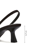 Kadın Siyah Arkası Açık Kısa Kalın Topuklu Kumaş Ayakkabı | Derimod Kadın Siyah Arkası Açık Kısa Kalın Topuklu Kumaş Ayakkabı | Derimod