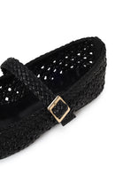 Woman Black Buckled Braided Ballerine flats | Derimod Woman Black Buckled Braided Ballerine flats | Derimod