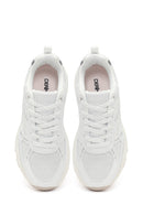 Kadın Beyaz Bağcıklı Kalın Tabanlı Sneaker | Derimod Kadın Beyaz Bağcıklı Kalın Tabanlı Sneaker | Derimod