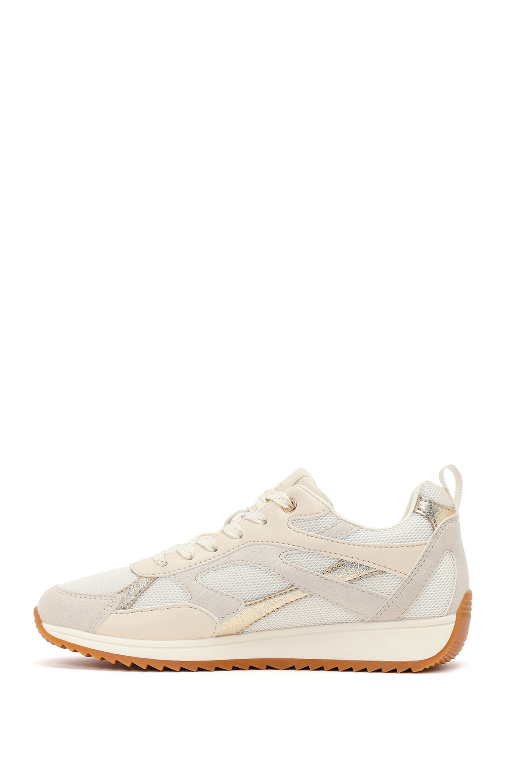 Kadın Bej Bağcıklı Sneaker