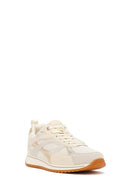 Women's Beige Lace-Up Sneakers | Derimod Women's Beige Lace-Up Sneakers | Derimod