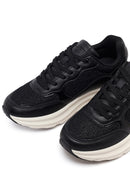 Women's Black Lace-Up Thick Soled Sneaker | Derimod Women's Black Lace-Up Thick Soled Sneaker | Derimod