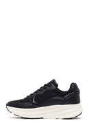 Women's Black Lace-Up Thick Soled Sneaker | Derimod Women's Black Lace-Up Thick Soled Sneaker | Derimod