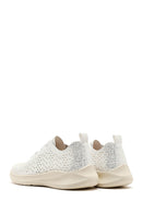 Kadın Beyaz Bağcıklı Kalın Tabanlı Desenli Kumaş Comfort Sneaker | Derimod Kadın Beyaz Bağcıklı Kalın Tabanlı Desenli Kumaş Comfort Sneaker | Derimod