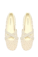 Kadın Bej Desenli Kumaş Babet | Derimod Kadın Bej Desenli Kumaş Babet | Derimod