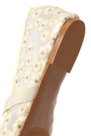 Kadın Bej Desenli Kumaş Babet | Derimod Kadın Bej Desenli Kumaş Babet | Derimod