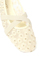 Kadın Bej Desenli Kumaş Babet | Derimod Kadın Bej Desenli Kumaş Babet | Derimod