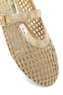 Woman Gold Metallic Ballet Flats | Derimod Woman Gold Metallic Ballet Flats | Derimod