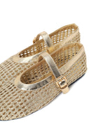 Woman Gold Metallic Ballet Flats | Derimod Woman Gold Metallic Ballet Flats | Derimod