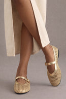 Woman Gold Metallic Ballet Flats | Derimod Woman Gold Metallic Ballet Flats | Derimod