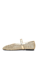 Woman Gold Metallic Ballet Flats | Derimod Woman Gold Metallic Ballet Flats | Derimod