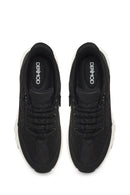 Woman Black Lace-Up Thick-Soled Sneakers | Derimod Woman Black Lace-Up Thick-Soled Sneakers | Derimod