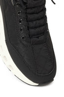 Woman Black Lace-Up Thick-Soled Sneakers | Derimod Woman Black Lace-Up Thick-Soled Sneakers | Derimod