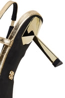 Kadın Altın Arkası Açık Metalik İnce Topuklu Ayakkabı | Derimod Kadın Altın Arkası Açık Metalik İnce Topuklu Ayakkabı | Derimod