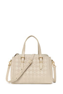 Kadın Krem Uzun Askılı Baskılı Kol Çantası | Derimod Kadın Krem Uzun Askılı Baskılı Kol Çantası | Derimod