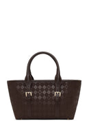 Woman Brown Long-Strap Printed Shoulder Bag | Derimod Woman Brown Long-Strap Printed Shoulder Bag | Derimod