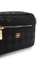 Kadın Siyah Uzun Askılı Baskılı Mini Çapraz Çanta | Derimod Kadın Siyah Uzun Askılı Baskılı Mini Çapraz Çanta | Derimod