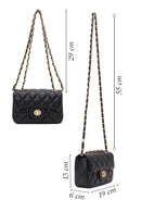 Kadın Siyah Zincir Askılı Mini Kapitone Çapraz Çanta | Derimod Kadın Siyah Zincir Askılı Mini Kapitone Çapraz Çanta | Derimod