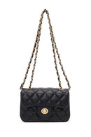 Kadın Siyah Zincir Askılı Mini Kapitone Çapraz Çanta | Derimod Kadın Siyah Zincir Askılı Mini Kapitone Çapraz Çanta | Derimod