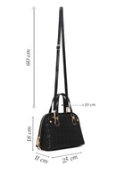 Kadın Siyah Uzun Askılı Baskılı Kol Çantası | Derimod Kadın Siyah Uzun Askılı Baskılı Kol Çantası | Derimod