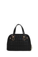 Kadın Siyah Uzun Askılı Baskılı Kol Çantası | Derimod Kadın Siyah Uzun Askılı Baskılı Kol Çantası | Derimod