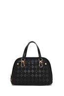 Kadın Siyah Uzun Askılı Baskılı Kol Çantası | Derimod Kadın Siyah Uzun Askılı Baskılı Kol Çantası | Derimod