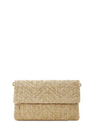 Women's Beige Chain Strap Woven Clutch Bag | Derimod Women's Beige Chain Strap Woven Clutch Bag | Derimod