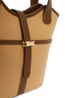 Woman Dark Beige Long Strap Classic Shoulder Bag | Derimod Woman Dark Beige Long Strap Classic Shoulder Bag | Derimod