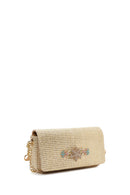 Woman Beige Long Strap Straw Crossbody Bag | Derimod Woman Beige Long Strap Straw Crossbody Bag | Derimod