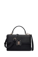 Women's Black Printed Long Strap Crossbody Bag | Derimod Women's Black Printed Long Strap Crossbody Bag | Derimod