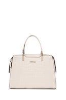 Kadın Bej Uzun Askılı Kroko Kol Çantası | Derimod Kadın Bej Uzun Askılı Kroko Kol Çantası | Derimod