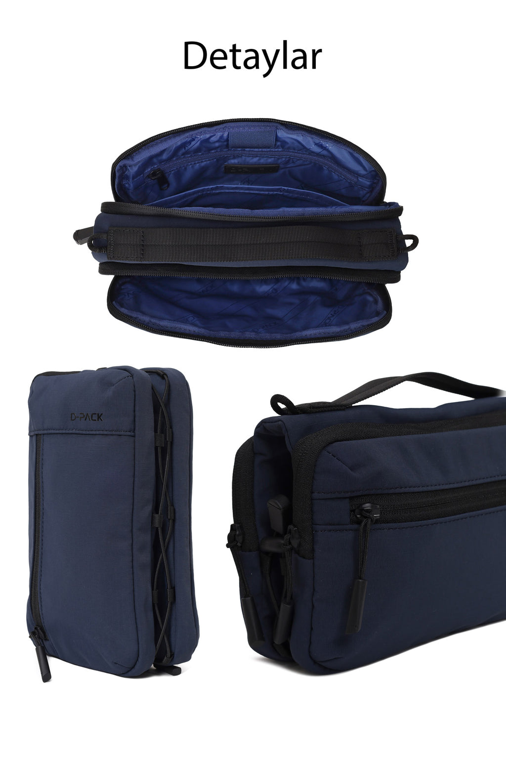 D-Pack Erkek Lacivert Uzun Askılı Mini Kumaş Çapraz Çanta