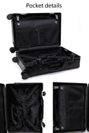 Unisex Black Croc-Effect Mini Cabin-Size Leather Suitcase | Derimod Unisex Black Croc-Effect Mini Cabin-Size Leather Suitcase | Derimod