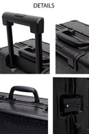 Unisex Black Croc-Effect Mini Cabin-Size Leather Suitcase | Derimod Unisex Black Croc-Effect Mini Cabin-Size Leather Suitcase | Derimod