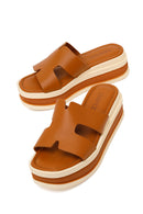 Kadın Taba Kalın Tabanlı Deri Terlik | Derimod Kadın Taba Kalın Tabanlı Deri Terlik | Derimod