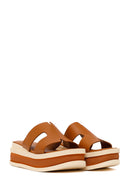 Kadın Taba Kalın Tabanlı Deri Terlik | Derimod Kadın Taba Kalın Tabanlı Deri Terlik | Derimod