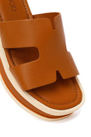 Kadın Taba Kalın Tabanlı Deri Terlik | Derimod Kadın Taba Kalın Tabanlı Deri Terlik | Derimod