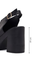 Women's Black Ankle Buckle Platform High Thick Heel Leather Sandals | Derimod Women's Black Ankle Buckle Platform High Thick Heel Leather Sandals | Derimod