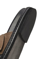 Woman Beige Suede Leather Slippers | Derimod Woman Beige Suede Leather Slippers | Derimod